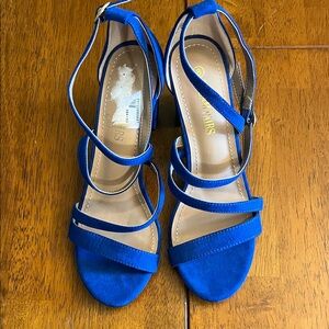 Dream Pairs Blue Strappy Heels for Formal Occasions